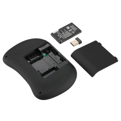 Teclado QWERTY sem fios Mini i8 de 2,4 GHz com retroiluminação a cores, touchpad e comando multimédia para PC, Android TV Box, Xbox Player e smartphones. A retroiluminação pode ser alterada a cores.