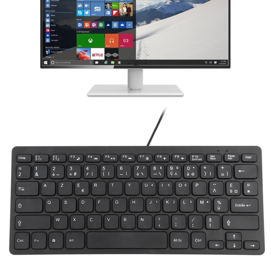 TT-A01 Mini Teclado com Fio Ultrafino, Versão Francesa