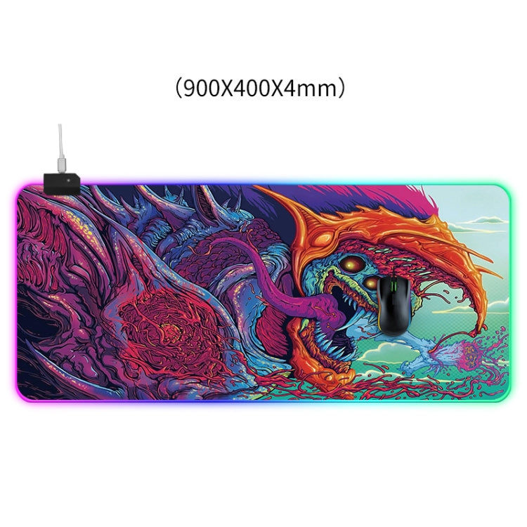 Computer Monster Pattern Illuminated Mouse Pad, Size: 90 x 40 x 0.4cm, 90 x 40 x 0.4cm