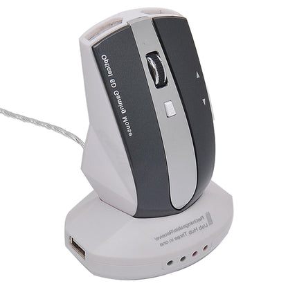 MZ-011 2.4GHz 1600DPI Wireless Rechargeable Optical Mouse with HUB Function, Blue, Silver, Black, Black Silver, White + Royal Blue, Pearl White