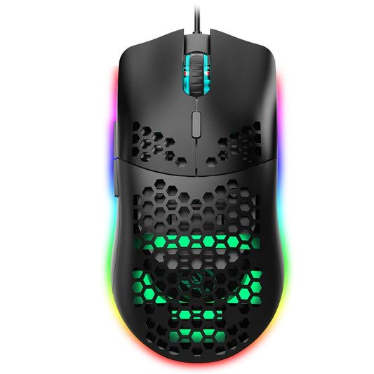 HXSJ J900 6 Keys RGB Lighting Programmable Gaming Wired Mouse (White), J900(Black), J900(White)