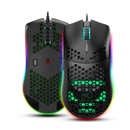 HXSJ J900 6 Keys RGB Lighting Programmable Gaming Wired Mouse (White), J900(Black), J900(White)