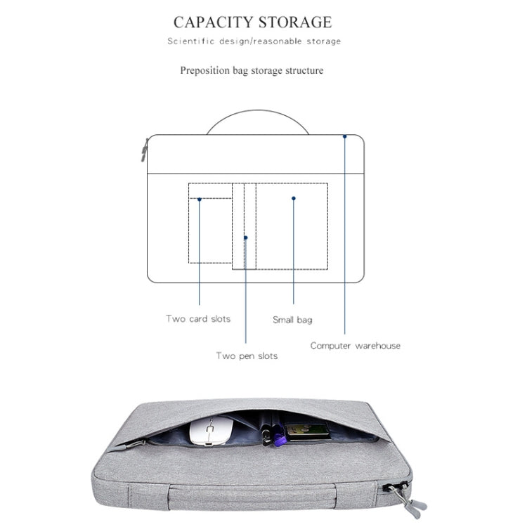 Bolso de mano ND04 de tela Oxford impermeable para portátiles de 13,3 pulgadas, con correa para carrito de baúl, 13,3 pulgadas