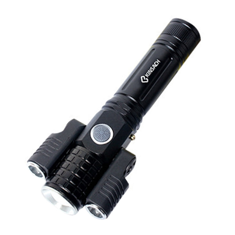 KS-738 USB Charging Waterproof T6+XPE Zoomable LED Flashlight with 4-Modes, KS-738
