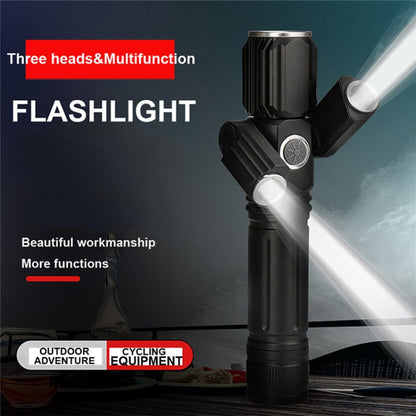 KS-738 USB Charging Waterproof T6+XPE Zoomable LED Flashlight with 4-Modes, KS-738