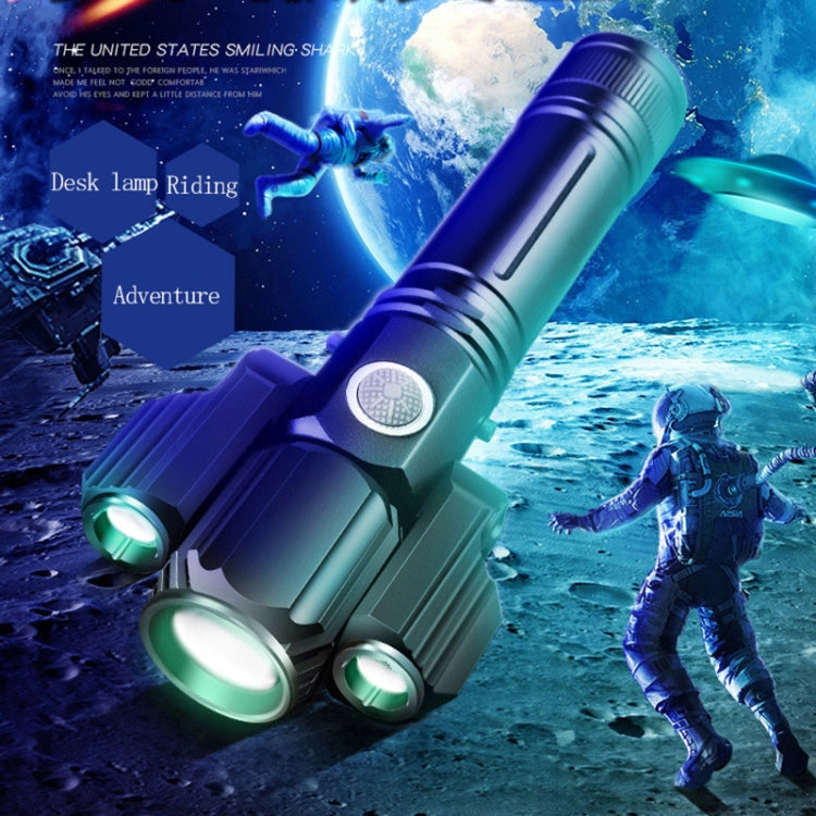 KS-738 USB Charging Waterproof T6+XPE Zoomable LED Flashlight with 4-Modes, KS-738