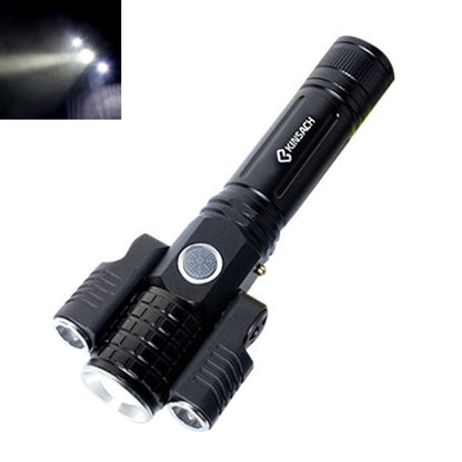 KS-738 USB Charging Waterproof T6+XPE Zoomable LED Flashlight with 4-Modes & 18650 lithium battery, KS-738 (&18650)