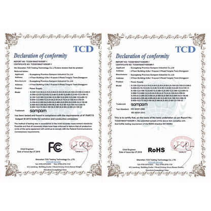 SOMPOM S-600-12 600W 12V 50A Iron Shell Driver LED Light Strip Lighting Monitor Power Supply, 600W 50A