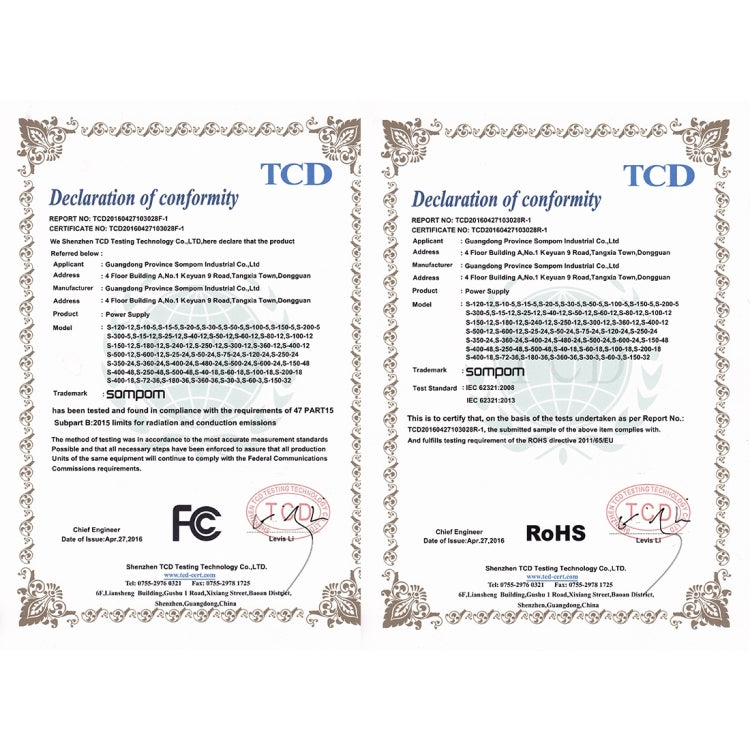 SOMPOM S-60-12 60W 12V 5A Iron Shell Driver LED Light Strip Lighting Monitor Power Supply, 60W 5A