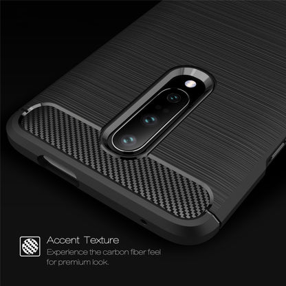 Brushed Texture Carbon Fiber Shockproof TPU Case for OnePlus 7, For OnePlus 7