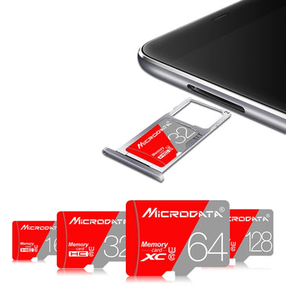 MICRODATA 128GB Class10 Red and Grey TF(Micro SD) Memory Card, 128GB