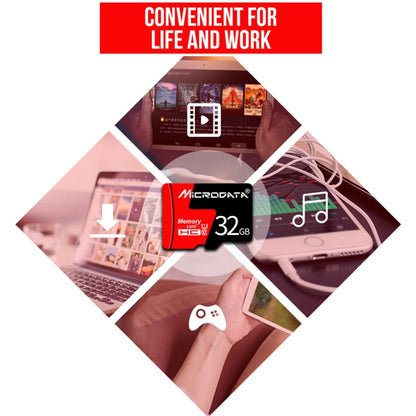 Cartão de memória MICRODATA 16GB U1 TF (Micro SD) vermelho e preto, 16GB