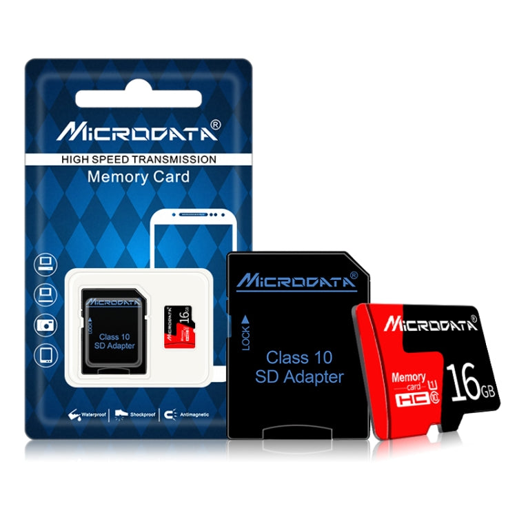 Cartão de memória MICRODATA 16GB U1 TF (Micro SD) vermelho e preto, 16GB