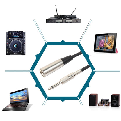 3-Pin Male to 1/4 inch (6.35mm) Mono Shielded Microphone Audio Cord Cable, Length: 1.8m, Length: 3m, Length: 5m, Length: 7.6m, Length: 10m