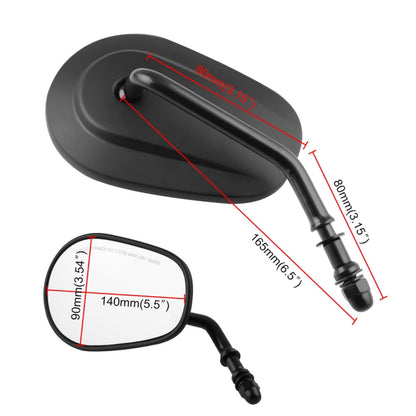Espejo retrovisor giratorio mate modificado MB-MR008-BK para motocicleta Harley-Davidson XL 883 1200.