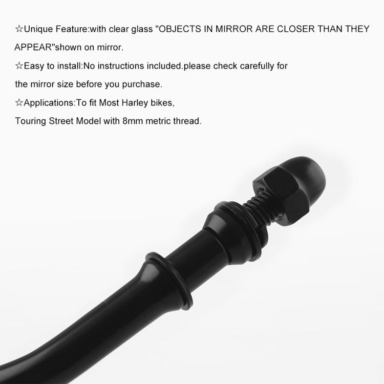 Espejo retrovisor giratorio mate modificado MB-MR008-BK para motocicleta Harley-Davidson XL 883 1200.