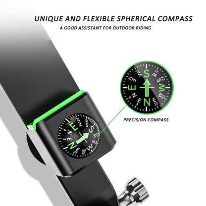 Motorcycle Spherical Compass Phone Holder, Rearview Mirror without Light, Rearview Mirror without Light (Black), Rearview Mirror without Light (Green)