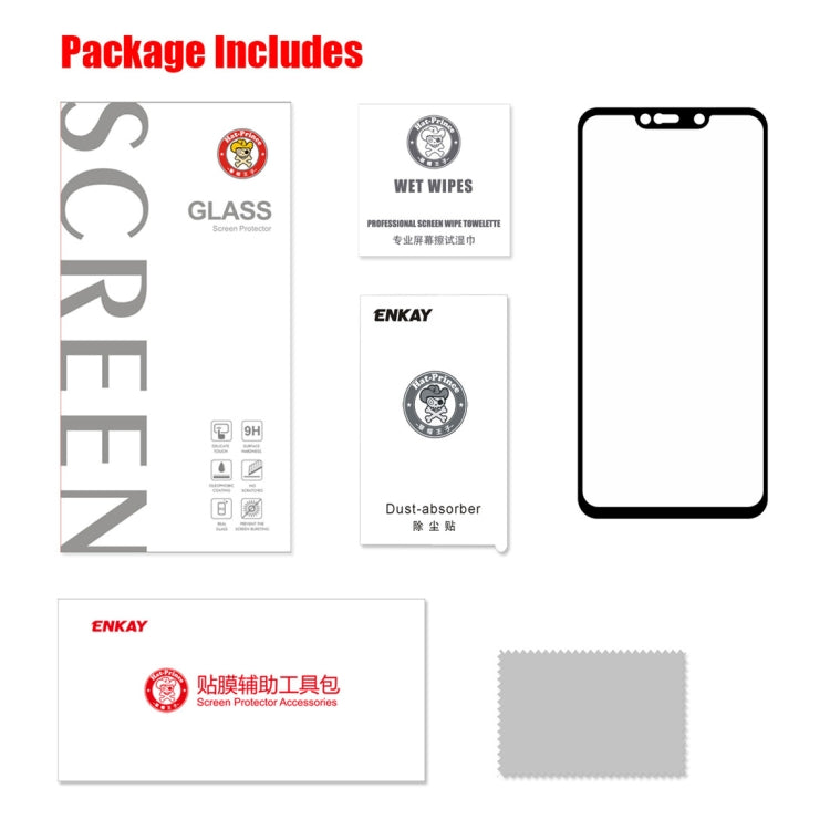 Película de vidrio templado ENKAY Hat-prince Full Glue de 0,26 mm, 9H 2.5D, para Huawei Mate 20 Lite (1 unidad)