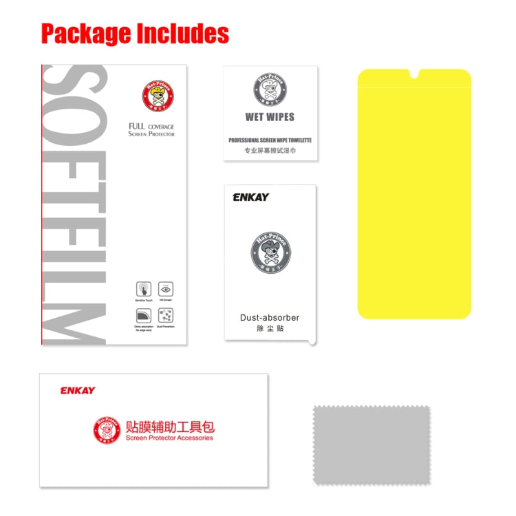 ENKAY Hat-Prince - Protector de pantalla 3D de hidrogel a prueba de explosiones de 0,1 mm para Huawei P30 Lite