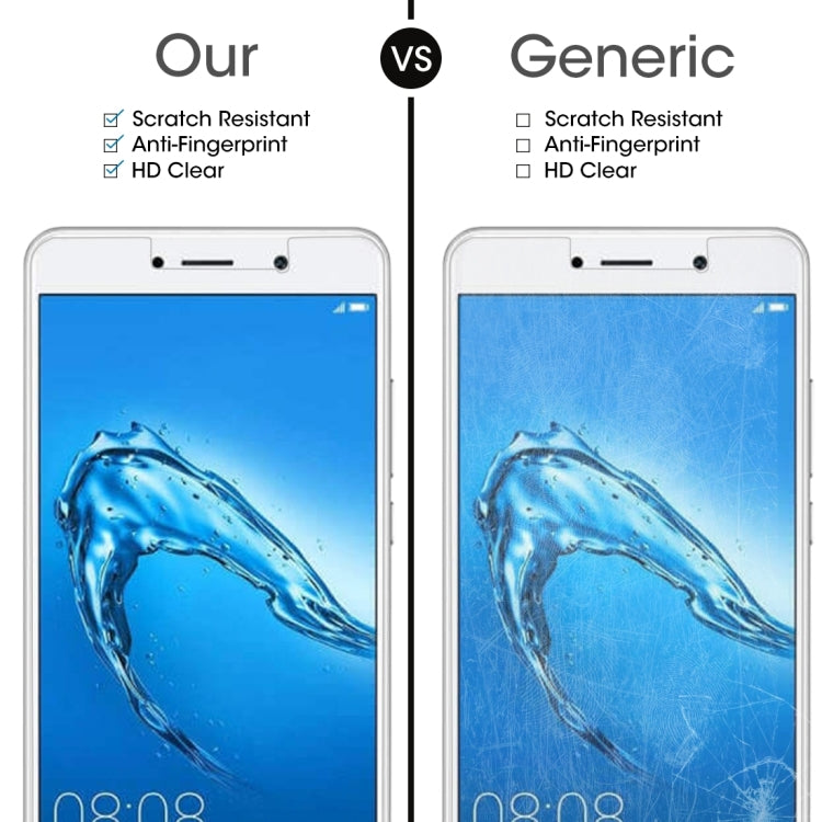 For Huawei Y7 0.3mm 9H Surface Hardness 2.5D Explosion-proof Non-full Screen Tempered Glass Screen Film, For Y7 (1 PC)