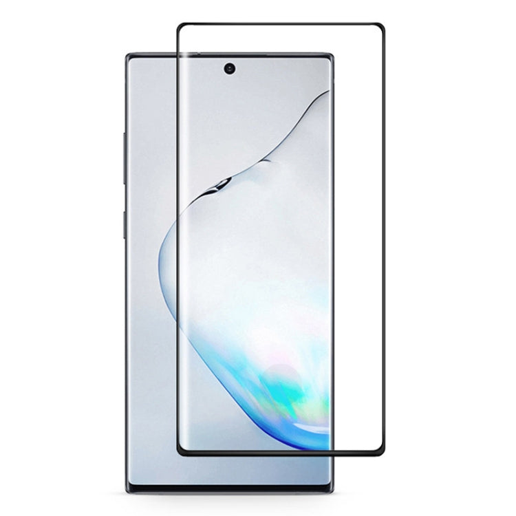 Película de vidrio templado con borde curvo 3D para Galaxy Note 10, compatible con desbloqueo por huella dactilar (1 unidad)