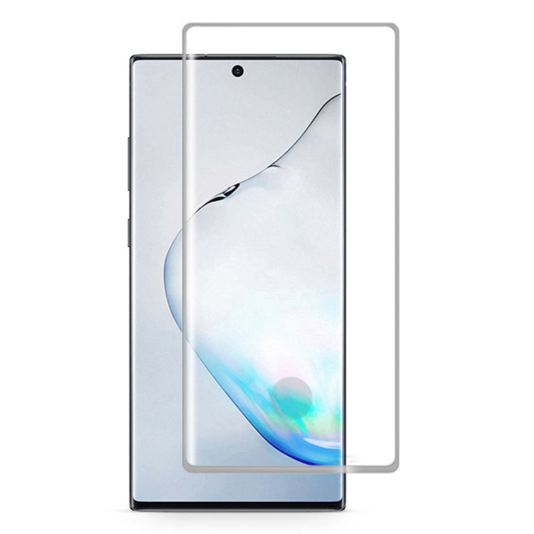 Película de vidrio templado con borde curvo 3D para Galaxy Note 10, compatible con desbloqueo por huella dactilar (1 unidad)