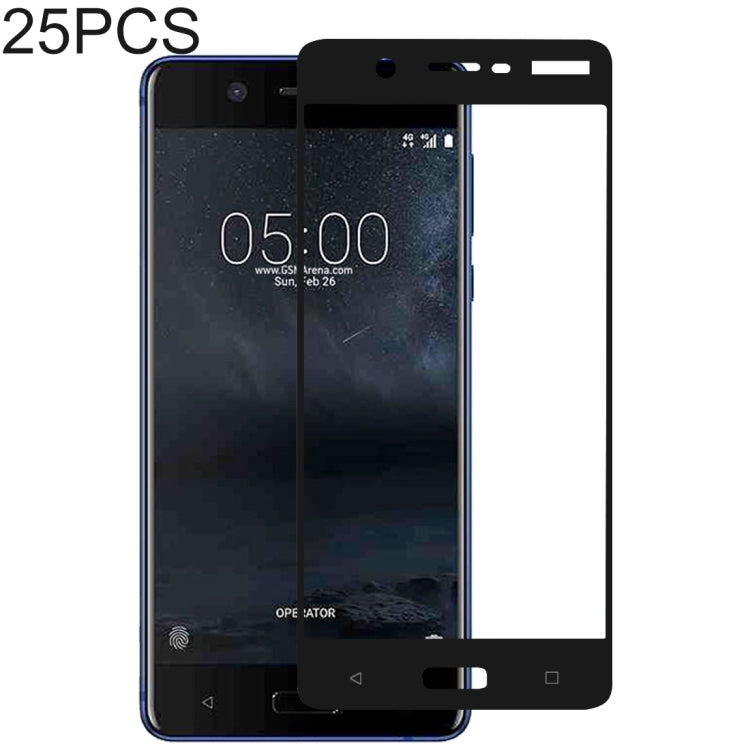 25 PCS Full Glue Full Cover Screen Protector Tempered Glass film for Nokia 5, For Nokia 5