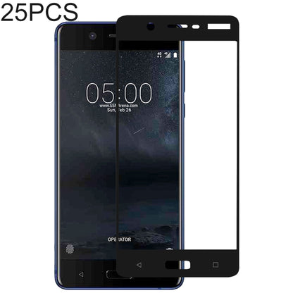 25 PCS Full Glue Full Cover Screen Protector Tempered Glass film for Nokia 5, For Nokia 5