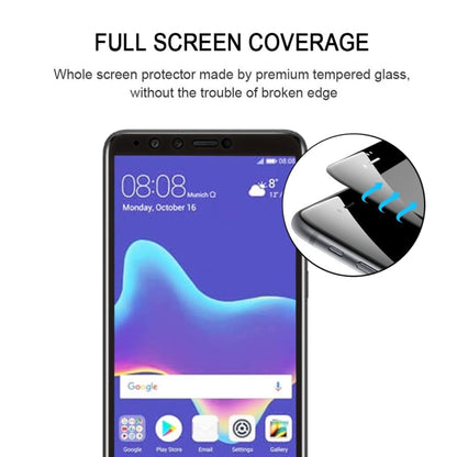 0.26mm 9H 2.5D Anti-scratch Silk-screen Tempered Glass Full Screen Film for Huawei Y9 (2018), For Y9 (2018) (1 PCS) Black