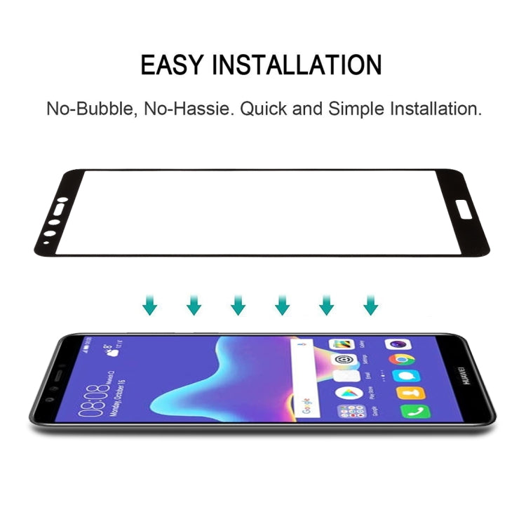 0.26mm 9H 2.5D Anti-scratch Silk-screen Tempered Glass Full Screen Film for Huawei Y9 (2018), For Y9 (2018) (1 PCS) Black