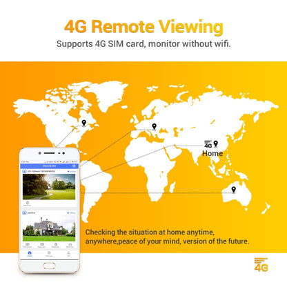 Câmara IP ESCAM QF450 HD 1080P 4G (Versão EUA) com alimentação solar, sem necessidade de cartão de memória, compatível com áudio bidirecional, deteção de movimento PIR, visão noturna e entrada para cartão TF.