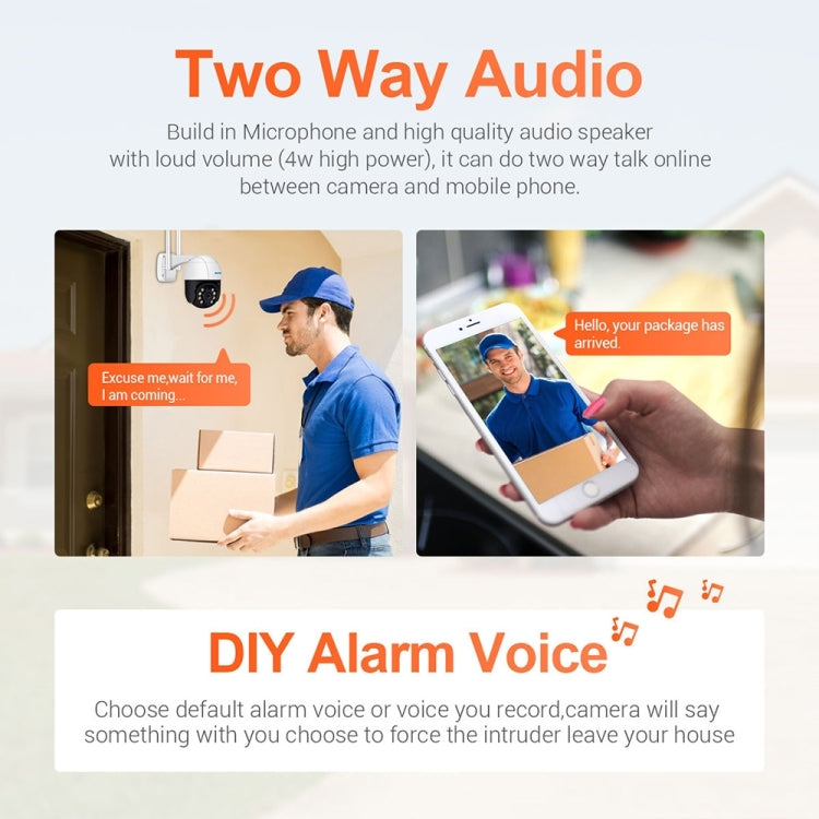 ESCAM QF218 1080P Pan/Tilt AI Humanoid Detection IP66 Waterproof WiFi IP Camera, Compatible con ONVIF / Visión nocturna / Tarjeta TF / Audio bidireccional, Enchufe estadounidense, NC1228AU, NC1228EU, NC1228UK, NC1228US