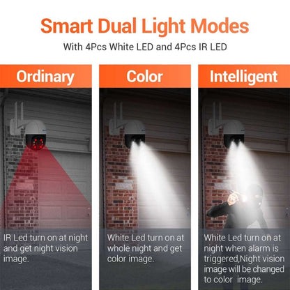 ESCAM QF218 1080P Pan/Tilt AI Humanoid Detection IP66 Waterproof WiFi IP Camera, Compatible con ONVIF / Visión nocturna / Tarjeta TF / Audio bidireccional, Enchufe estadounidense, NC1228AU, NC1228EU, NC1228UK, NC1228US