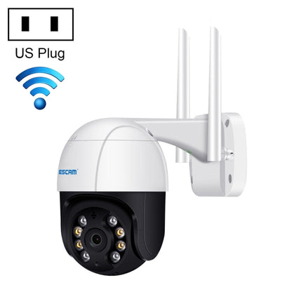 ESCAM QF218 1080P Pan/Tilt AI Humanoid Detection IP66 Waterproof WiFi IP Camera, Compatible con ONVIF / Visión nocturna / Tarjeta TF / Audio bidireccional, Enchufe estadounidense, NC1228AU, NC1228EU, NC1228UK, NC1228US