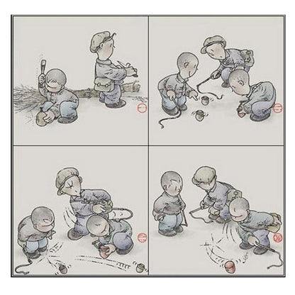 Juguete giratorio de madera para niños al aire libre, estilo vintage, con cuerda.