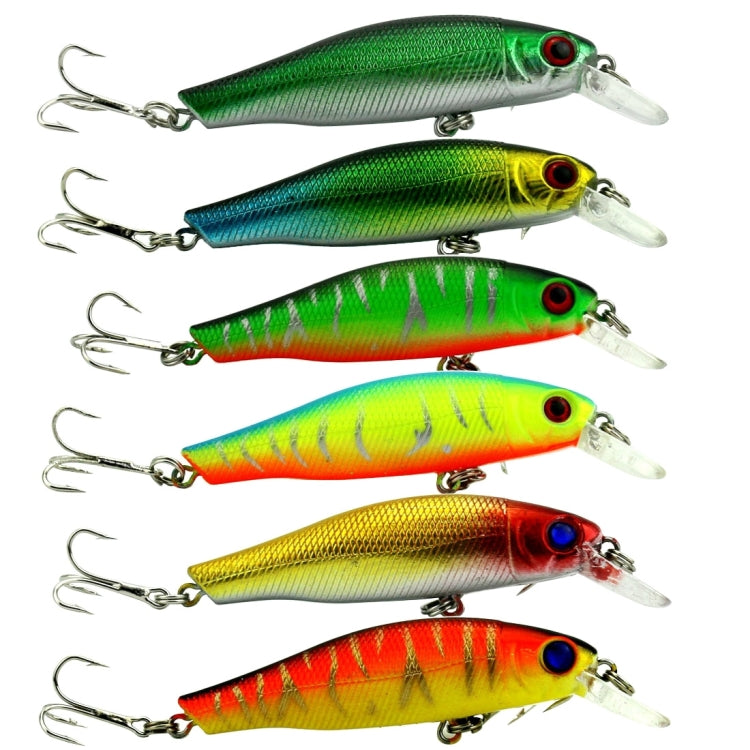 Conjunto de 6 amostras artificiais de plástico rígido HENGJIA, tamanho minnow, 8,5 cm e 8,9 g.