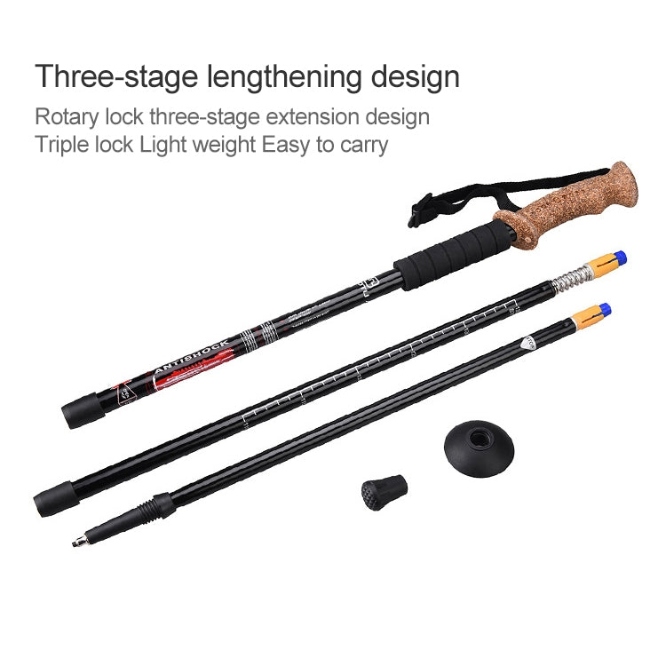 Aotu AT7551 135cm Aluminum Alloy Outdoor Camping Corky Trekking Poles, Black#135cm, Blue#135cm, Red#135cm, Silver#135cm