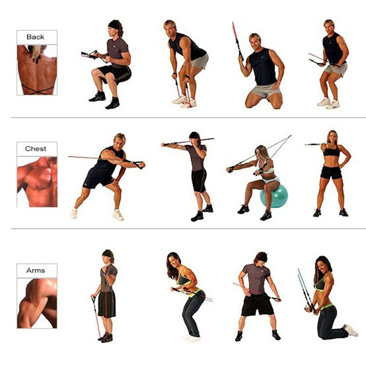 Portable Latex Chest Expander Pull Rope Crossfit Muscle Training Resistance Cable Rope Trainer Set Fitness Resistance Bands, Rope Length: 1m, Random Color Delivery, Latex Pull Rope