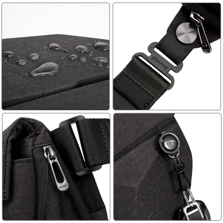 Bange BG-7502 Men Pyramid Hard Shell Waterproof Crossbody Chest Bag, Size: 35 x 18 x 5cm, 35 x 18 x 5cm(Black), 35 x 18 x 5cm(Grey)