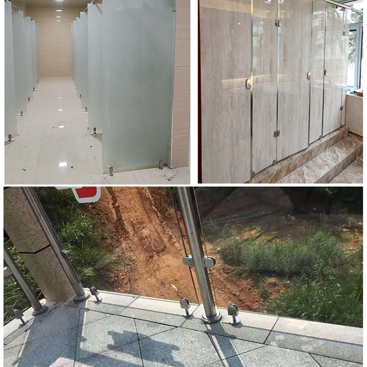 Clip de fijación para soporte de boca de pez de vidrio de acero inoxidable 201 con varilla de 14 x 100 mm. Especificación: S, S, con varilla de 14 x 100 mm.