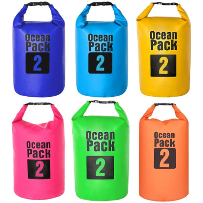 Bolsa impermeable para exteriores, tipo barril de PVC, capacidad: 2 L, rosa, verde, azul cielo, amarillo, negro, azul oscuro y naranja.