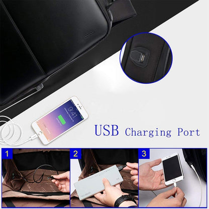 Bopai 751-006431 Business Waterproof Anti-theft Large Capacity Double Shoulder Bag,with USB Charging Port, Size: 27x16.5x40cm, 751-006431