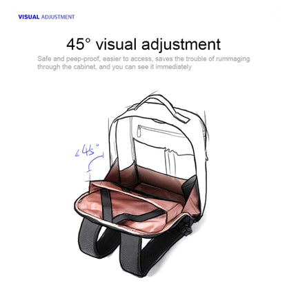 Bopai 751-006431 Business Waterproof Anti-theft Large Capacity Double Shoulder Bag,with USB Charging Port, Size: 27x16.5x40cm, 751-006431