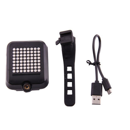 Bicycle Intelligent Wireless Control USB Rechargeable Turn Signal Light Bike Rear Brake Light with Laser & Mount Holder Strap, AQY-0100