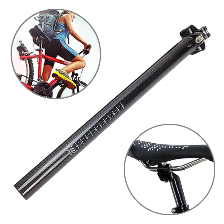 TOSEEK 3K Carbon Fiber Mountain Bike Road Bike Bicycle Seat Tube Seatpost Seat Fitting Seat Pole Bicycle Fittings, Size: 30.8x400mm, 30.8x400mm
