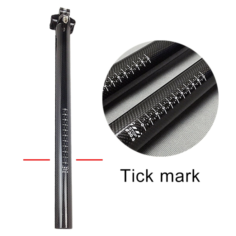 TOSEEK 3K Carbon Fiber Mountain Bike Road Bike Bicycle Seat Tube Seatpost Seat Fitting Seat Pole Bicycle Fittings, Size: 30.8x400mm, 30.8x400mm