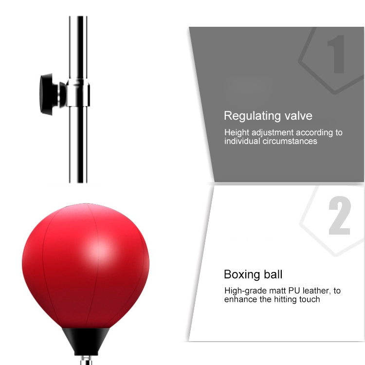 Adult Suction Cup Version Height Adjustable Vertical PU Leather Vent Ball Boxing Speed Ball Family Fitness Equipment without Gloves, without Gloves Black Red, without Gloves Red
