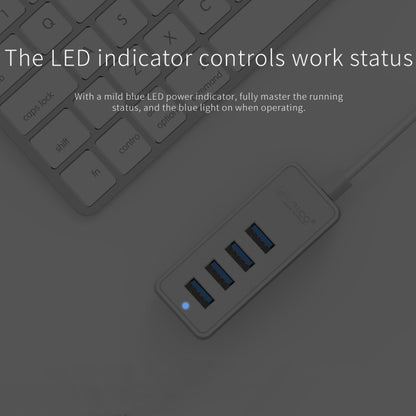 ORICO W5P-U3-30 4-Port USB 3.0 Desktop HUB with 30cm Micro USB Cable Power Supply, W5P-U3-30 Black, W5P-U3-30 White