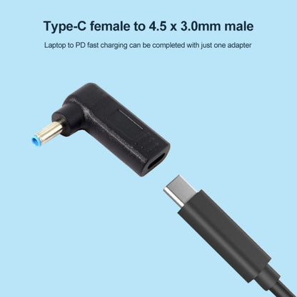 USB-C / Type-C Female to 4.5 x 3.0mm Male Plug Elbow Adapter Connector, 4.5 x 3.0mm Elbow Black, 4.5 x 3.0mm Elbow Blue