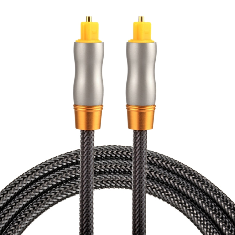1m OD6.0mm Gold Plated Metal Head Woven Line Toslink Male to Male Digital Optical Audio Cable, Length: 1m